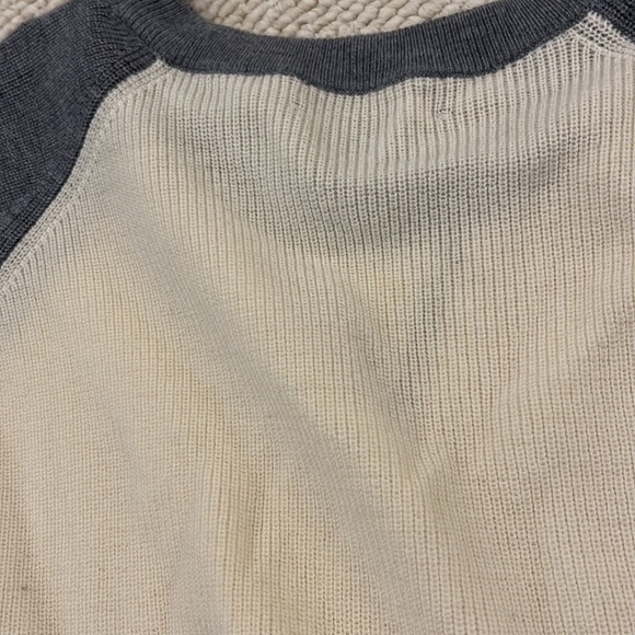 DANIEL CREMIEUX 100% EXTRA FINE MERINO WOOL XXL SWEATER TWO TONE GREY AND CREAM - Picture 5 of 9